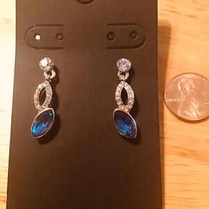 1” X Blue Earrings